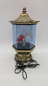 Vintage Rotating Fiber Optic Color Changing Flower Lamp Light Pagoda Style Works - Picture 1 of 18