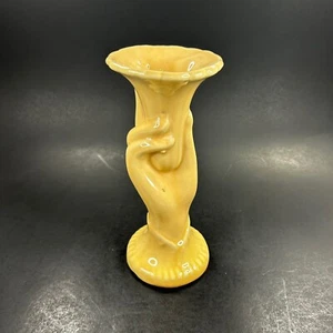 Vintage Kunstkeramik Morning Glory Handvase in Pfirsich unbeschriftet - Bild 1 von 7