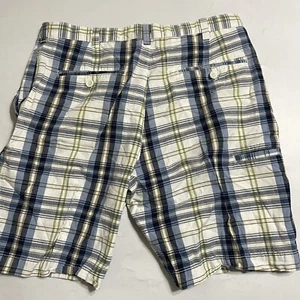 Savne Mens Shorts Cotton Blue Plaid Size 34 x 8.5" - Picture 1 of 6