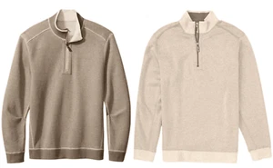 Tommy Bahama Suéter Reversible Flip Coast Media Cremallera GRANDE 3X Coconut Dream Nuevo con Etiquetas - Imagen 1 de 3