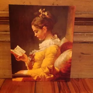 NOS Donald Art Co. NY Midcentury Litho Printing Cardboard 11x14 Reading Girl - Picture 1 of 3