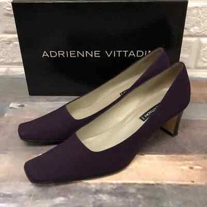 Adrienne Vittadini ELISIR plum purple square toe pumps women’s size 8.5 Italy - Picture 1 of 9