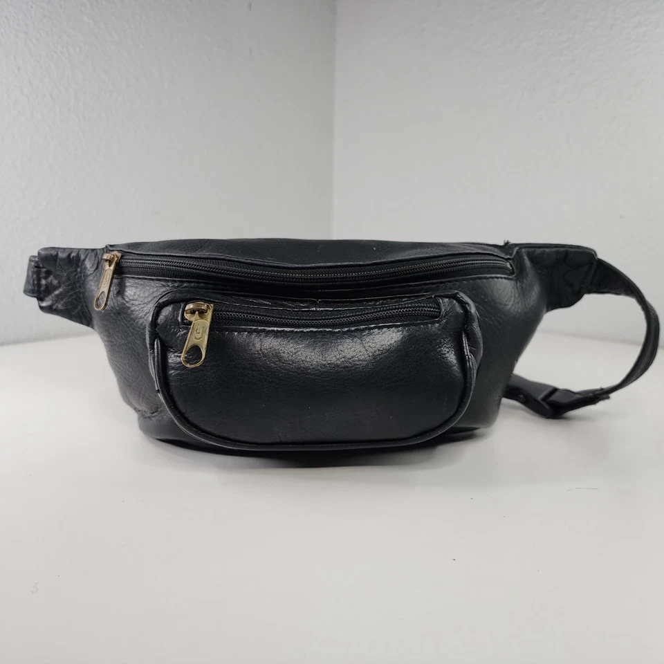 Riñonera de cuero negro Hobo International Juno Bolso Cinturón Hecho en Colombia Foto 1 de 4