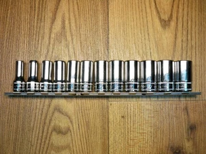 Snap-on 12pc 3/8" Drive Semi-Deep Flank Drive Metric 6pt 8-19mm Socket Set - Picture 1 of 4