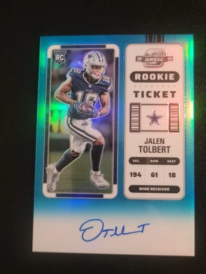 2022 Panini Contenders Optic Rookie Ticket Autographs Jalen Tolbert /99 #122 - Image 1 of 2