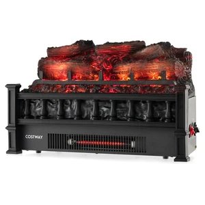 20" Electric Fireplace Heater Logs Insert Infrared Quartz Adjustable Temperature - Picture 1 of 10