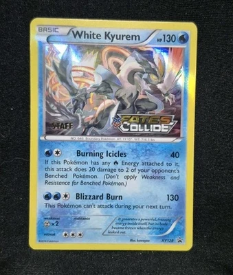 White Kyurem - Fates Collide Pre-Release Card STAFF #XY128  - Image 1 of 3