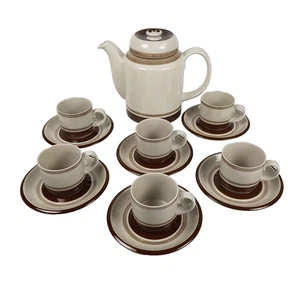 Arabia Finland Pirtti Tee-/Kaffeeservice - Kanne, 6 x Tasse & Untertassen - selten - Bild 1 von 16