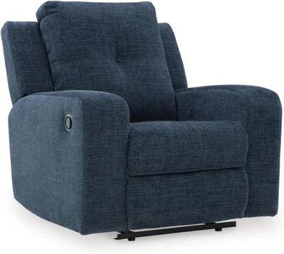 Danum Casual Manual Tufado Abraçador de Parede Reclinável com Braços de Pista, Azul - Imagem 1 de 4