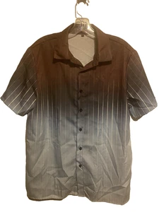 Men’s Short Sleeve Striped Button Front Shirt Purple to Blue Size Small NWOT - Picture 1 of 4