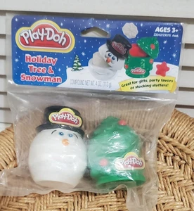 Play-Doh Albero di Natale e Pupazzo di Neve Modellazione Argilla Set Sigillato 2007 Nuovo - Foto 1 di 4