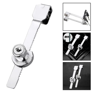 Elegant Glass Cabinet Lock with Chrome Finish No Drilling Required Key Access - Picture 1 of 11