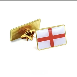 England English St George's Flag Lapel Pin Badge Gold Back Metal Enamel - Picture 1 of 3