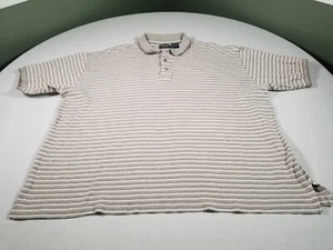 Vintage 80s Brittania Levi Strauss Shirt Mens Large Tan White Stripe Rugby - Picture 1 of 8