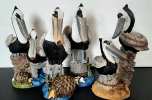 Pelican Polystone  figurines - Tradewind Bay by the Shore 5.5" Pelicans Lot of 4 - Picture 1 of 19