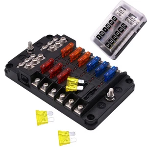 Wasserdicht 12-fach 32V Boot Auto Sicherungsbox Kasten Sicherungshalterung 1x - Afbeelding 1 van 12