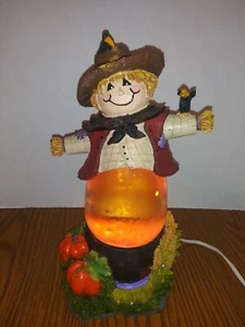 Scarecrow Motion Lamp Light Up Figurine Vintage Halloween Fall Decor - Picture 1 of 6