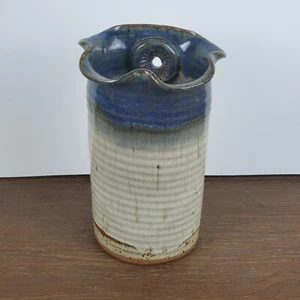 Halleluja Keramik Vase/Wandtasche hellbraun bis blaue Glasur Made in Monteagle, TN - Bild 1 von 6