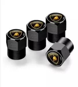 LAMBORGHINI DUST CAPS x4 (BLACK) - Picture 1 of 2