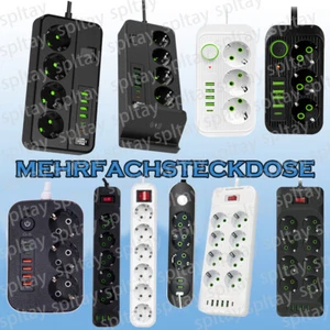 Verlängerungskabel 3/5/8-fach Schutzkontakt-Steckdosen-Leiste mit USB und Typ-C - Bild 1 von 77