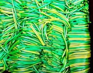 50ct JOHN DEERE 3" TROUT WORMS Panfish Bass Fishing Lures Walleye Green-Yellow - Picture 1 of 5