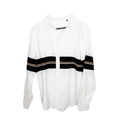 Masculino Daniel Won Designer Botão para Baixo Detalhes de Malha Casual Tamanho Médio Usado - Imagem 1 de 4