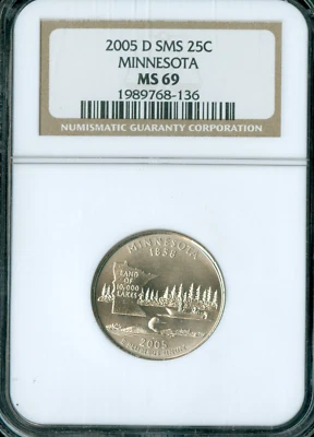 2005 D MINNESOTA QUARTER NGC MS69 SMS   . - Image 1 of 4