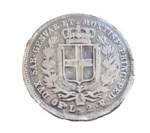 2 LIRE 1846 REGNO DI SARDEGNA - MONETA RE CARLO ALBERTO - Italia ARGENTO - Foto 1 di 8