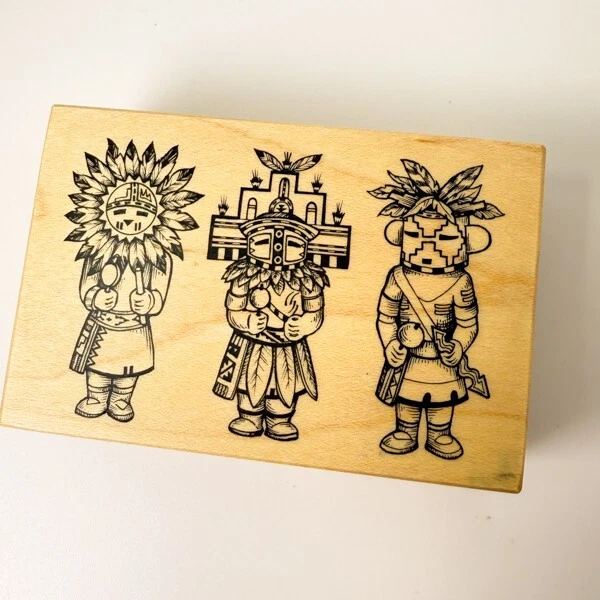 Kachina Dolls~Indigenous~Spirit~Religious~Rubber Stamp~3.5"X 2.25"~PSX G-1975 - Image 1 of 4