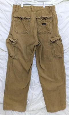 Vintage Y2K Baggy Loose Corduroy Khaki Cargo Pants Men's Size 32x29 Arizona Jean - Image 1 of 4