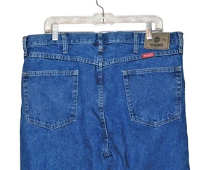 Wrangler Jeans 38x34 Blue Denim Regular Fit 5 Pocket 100% Cotton - Picture 1 of 6