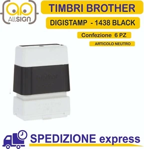 TIMBRI 14X38 MM  BROTHER DIGISTAMP SC 2000 COLORE NERO PZ. 6 PRE INCHIOSTRATO - Foto 1 di 3
