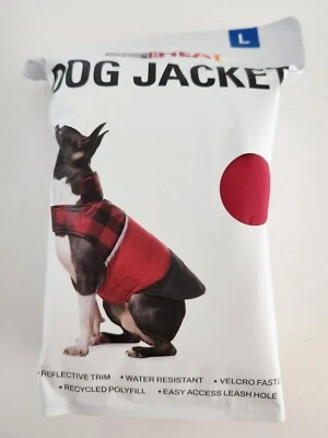 32 Degrees Dog Jacket Puffer Vest- Size LARGE -  Red Easy Leash Hole - Image 1 of 4