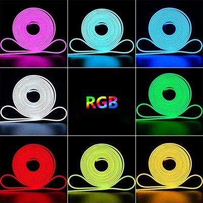 LED Neon Strip Light RGB Flexible Remote Control 12V Tube Lights Party Home Lamp - Image 1 of 4