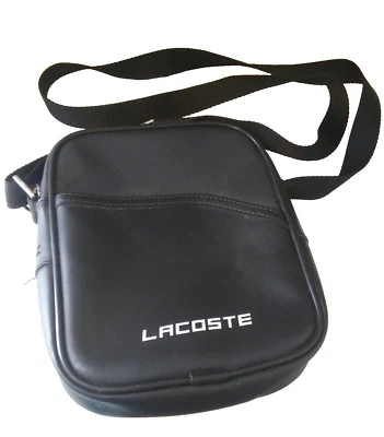 BOLSO BANDOLERA LACOSTE HOMBRE (NEGRO) 3 BOLSILLOS (USADO EN EXCELENTE ESTADO) Foto 1 de 4