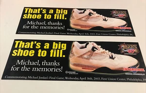 Michael Jordan Commemorative Retirement Game Sixers Sign EXTREMELY RARE - Picture 1 of 11