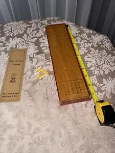 VTG Drueke & Sons CRIBBAGE BOARD #5 Natural Wood Finish w/ 1/2Box & Instructions - Picture 1 of 5