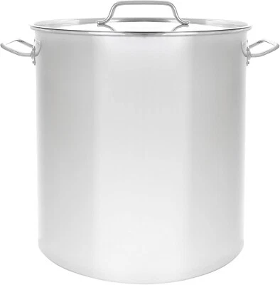 CONCORD Polished Stainless Steel Stock Pot w/ Flat Lid - Image 1 of 3