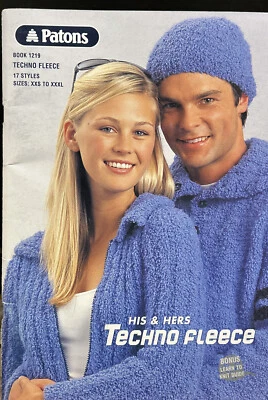 Patons Knitting Pattern Book 1219 Techno Fleece 17 STYLES Xxs-xxxl His And Hers  - Image 1 of 4