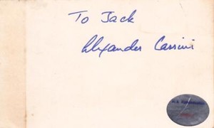 ALEXANDER CASSINI Signed To Jack 3X5 Index Card Director/Law & Order ALA F10311