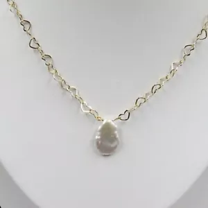 Natural Baroque Pearl Necklace Jewelry Choker Pendants Collares Boho T255 18" - Foto 1 di 3