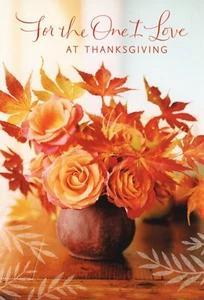 Romantic THANKSGIVING Greeting Card FOR THE ONE I LOVE by Hallmark + Envelope - Picture 1 of 5