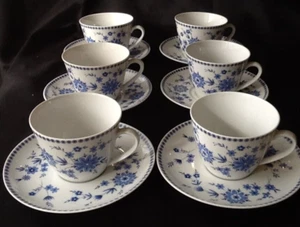 6 Seltmann Weiden Doris Isolde Bayrisch Blau Kaffeetasse Ober & Untertasse 2tlg. - Bild 1 von 4