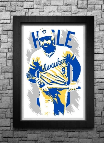LARRY HISLE art print/poster MILWAUKEE BREWERS FREE S&H! JERSEY Cover