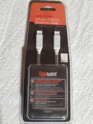 Gigaware 1500010 9 Pin-To-9 Pin 6FT Firewire Cable - Image 1 of 2