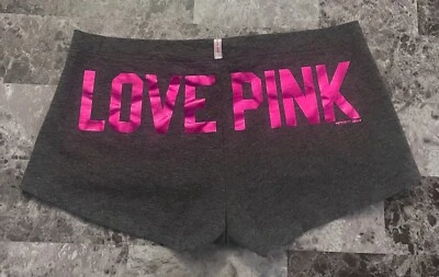 NUEVO CON ETIQUETAS BRAGAS VICTORIA'S SECRET ROSA S LOGOTIPO METÁLICO ACANALADO VINTAGE RARAS BOYSHORT Foto 1 de 4