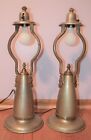 Antique Trench Art (2) Table Lamps Rare Find Man Cave Lamps
