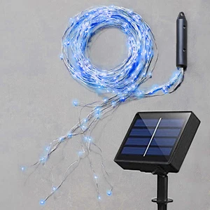 Solar Fairy String Lights outside Blue, Multi Strand 180 Leds Watering Can Light - Picture 1 of 12