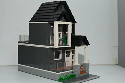 Brick House Dark Gray Modular City Custom Model Built compatible with LEGO - Image 1 of 4