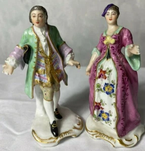 MEISSEN Couple en biscuit 19ème siècle signé h:11cm - Imagen 1 de 10
